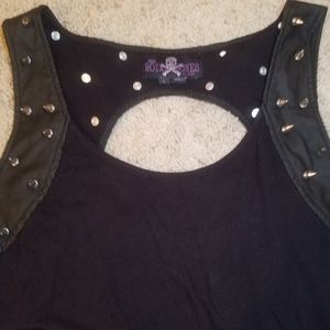 NWOT Hot Topic Gothic leather Spiked Tank
